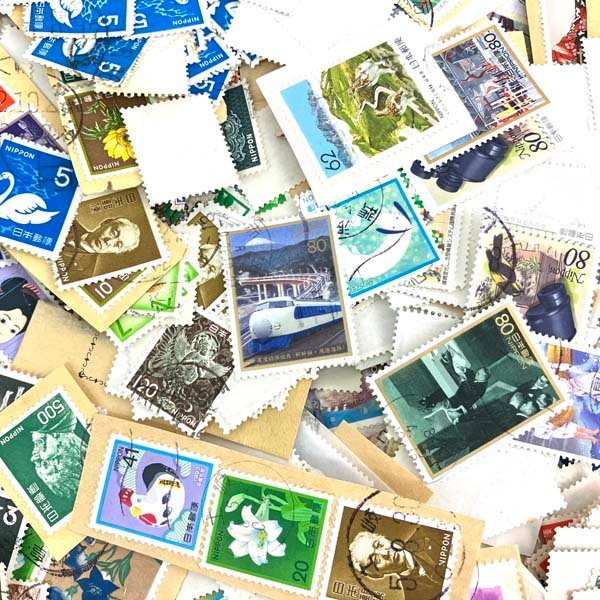 e)使用済み切手 まとめて 日本 大量 普通切手・記念切手など いろいろ 総重量約580g ※現状お渡し_画像6