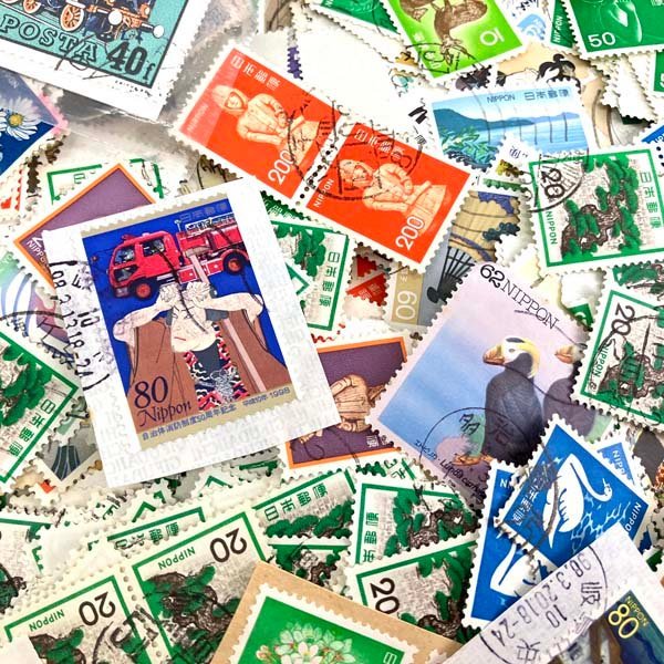 e)使用済み切手 まとめて 日本 大量 普通切手・記念切手など いろいろ 総重量約580g ※現状お渡し_画像3