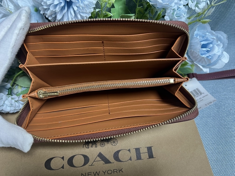 COACH コーチ 長財布 シグネチャー財布 ワインマルチ シャンブレー