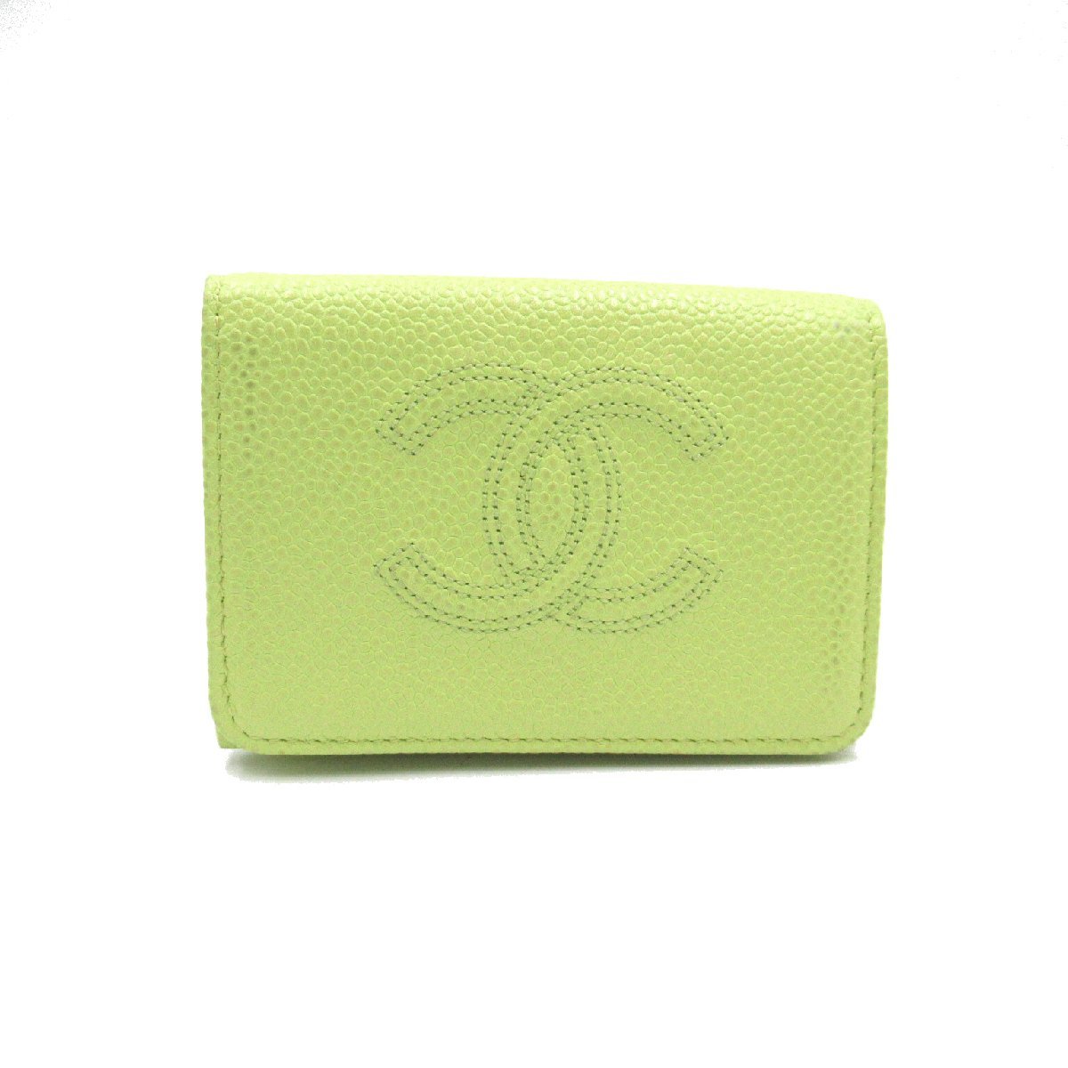 最高級  超美品 ボーイシャネル キャビアスキン 三つ折りナノ財布