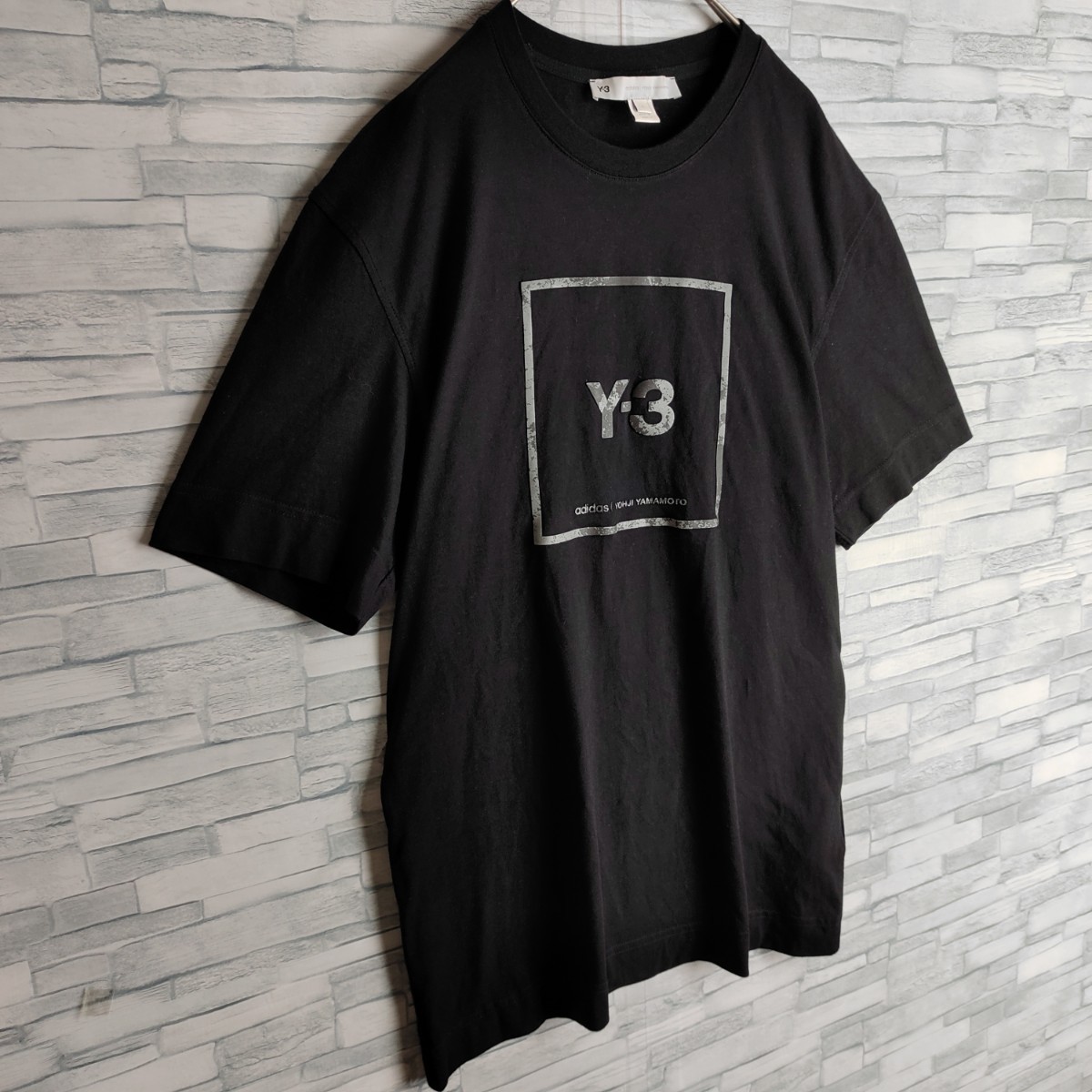 国産品 Y-3 美品 希少 立体ロゴ Mサイズ相当 S スクエア 黒 BLACK