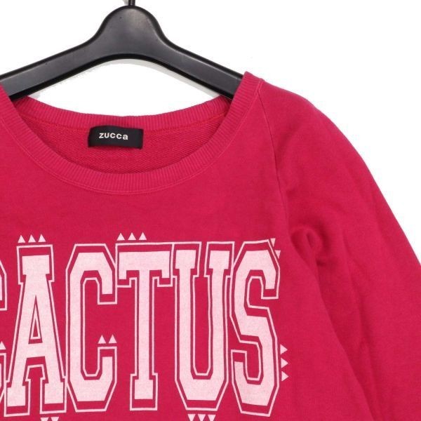 zucca ズッカ 春夏 ゆったり♪ CACTUS 5分袖 スウェット ワンピース チュニック Sz.M　レディース 日本製　D3T00619_4#G_画像2