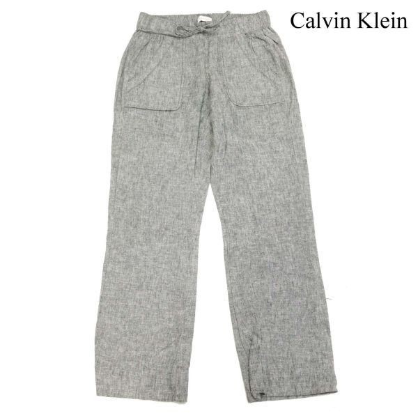 Calvin Klein カルバンクライン 春夏 リネン&レーヨン♪ イージー シャンブレー ベイカー パンツ Sz.XS　レディース グレー　D3B00122_2#P_画像1