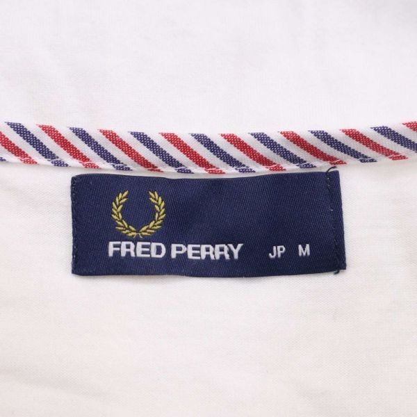 FRED PERRY フレッドペリー 春夏 衿付き風♪ 刺繍 ドルマン 半袖 ドッキング カットソー ワンピース Sz.M　レディース　D3T00888_5#D_画像7