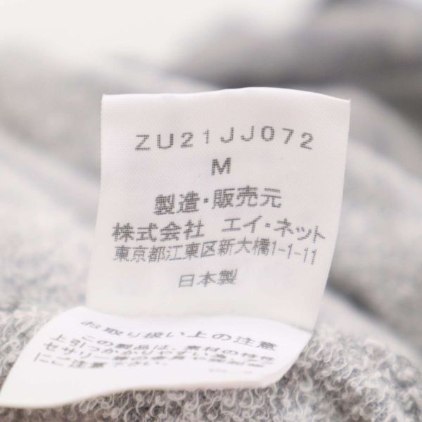 zucca ズッカ 春夏 リネン混♪ ゆったり 半袖 スウェット トレーナー カットソー Sz.M　レディース グレー 日本製　D3T00640_4#D_画像6