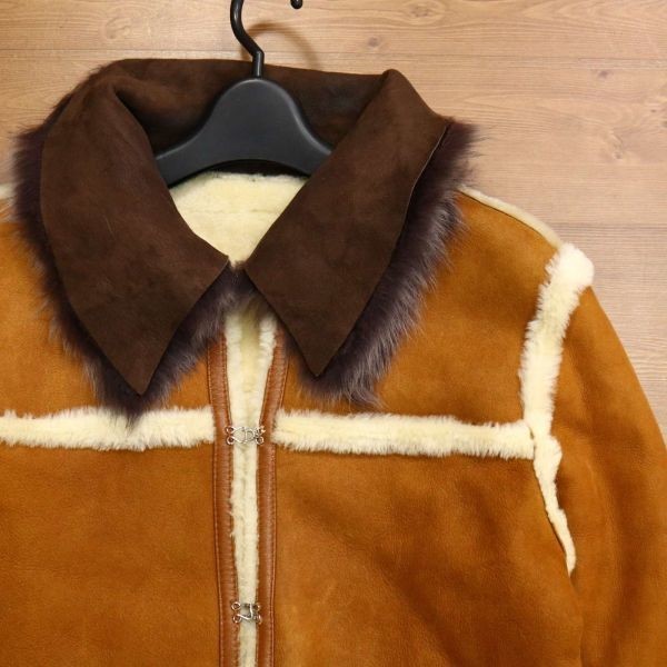 PICONEpiko-ne fur fur & boa! real mouton reversible jacket Sz.38 lady's D2T02757_B#N