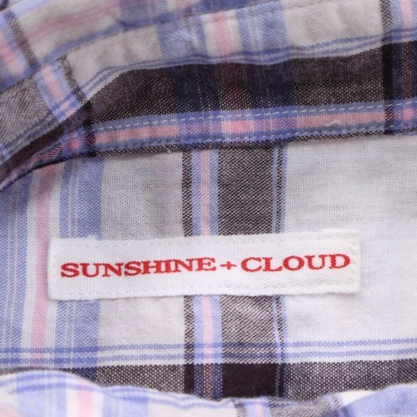 grown in the sun グローンインザサン SUNSHINE+CLOUD ゆったり♪ 半袖 プルオーバー チェック シャツ Sz.2　レディース　D3T00887_5#A_画像5