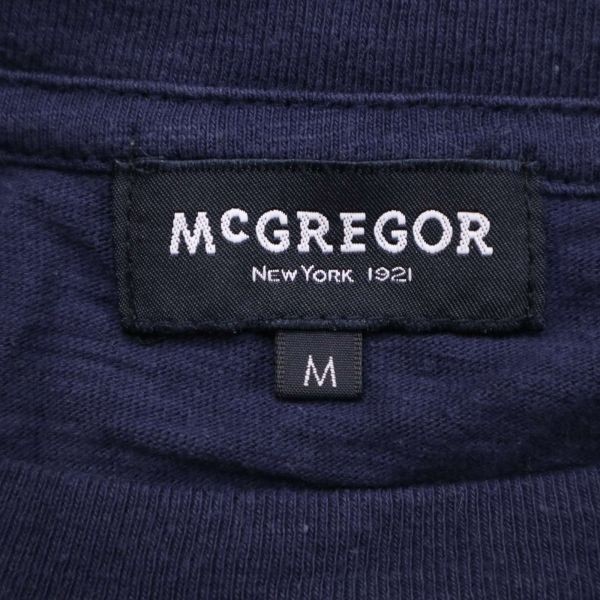 McGREGOR マクレガー 春夏 ロゴ刺繍★ 半袖 ポケット Tシャツ カットソー ポケT Sz.M　メンズ ネイビー　D3T00638_4#A_画像5