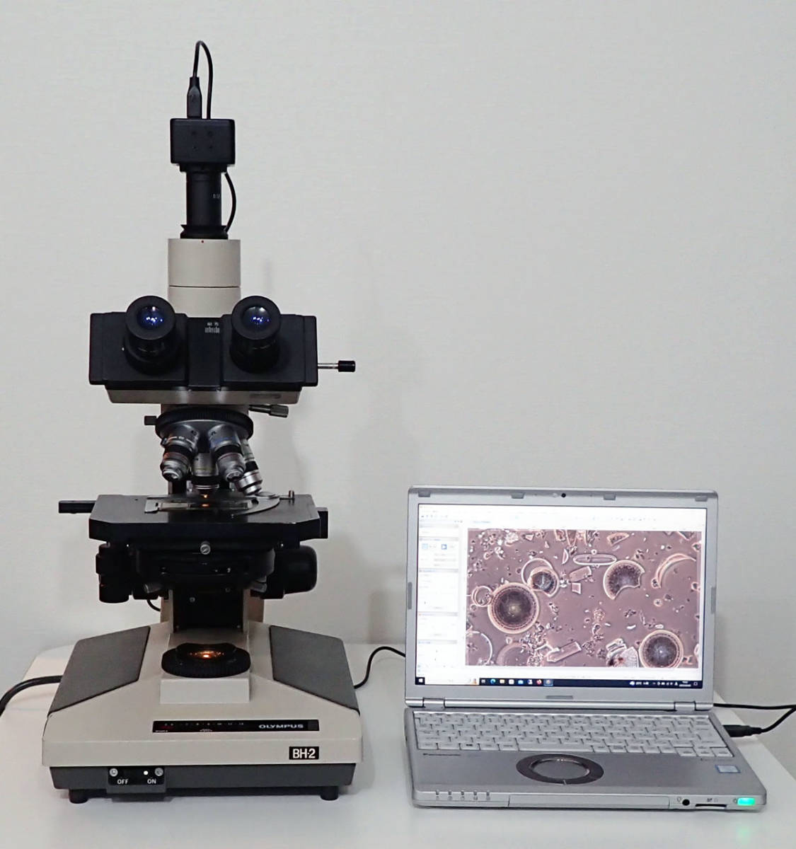 オリンパス 位相差顕微鏡カメラセット 細菌,微生物,血液観察に Olympus