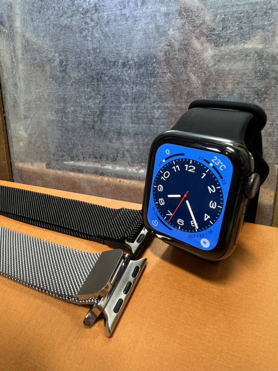 好評 【美品】Apple Watch おまけ付 グラファイトステンレス Series5