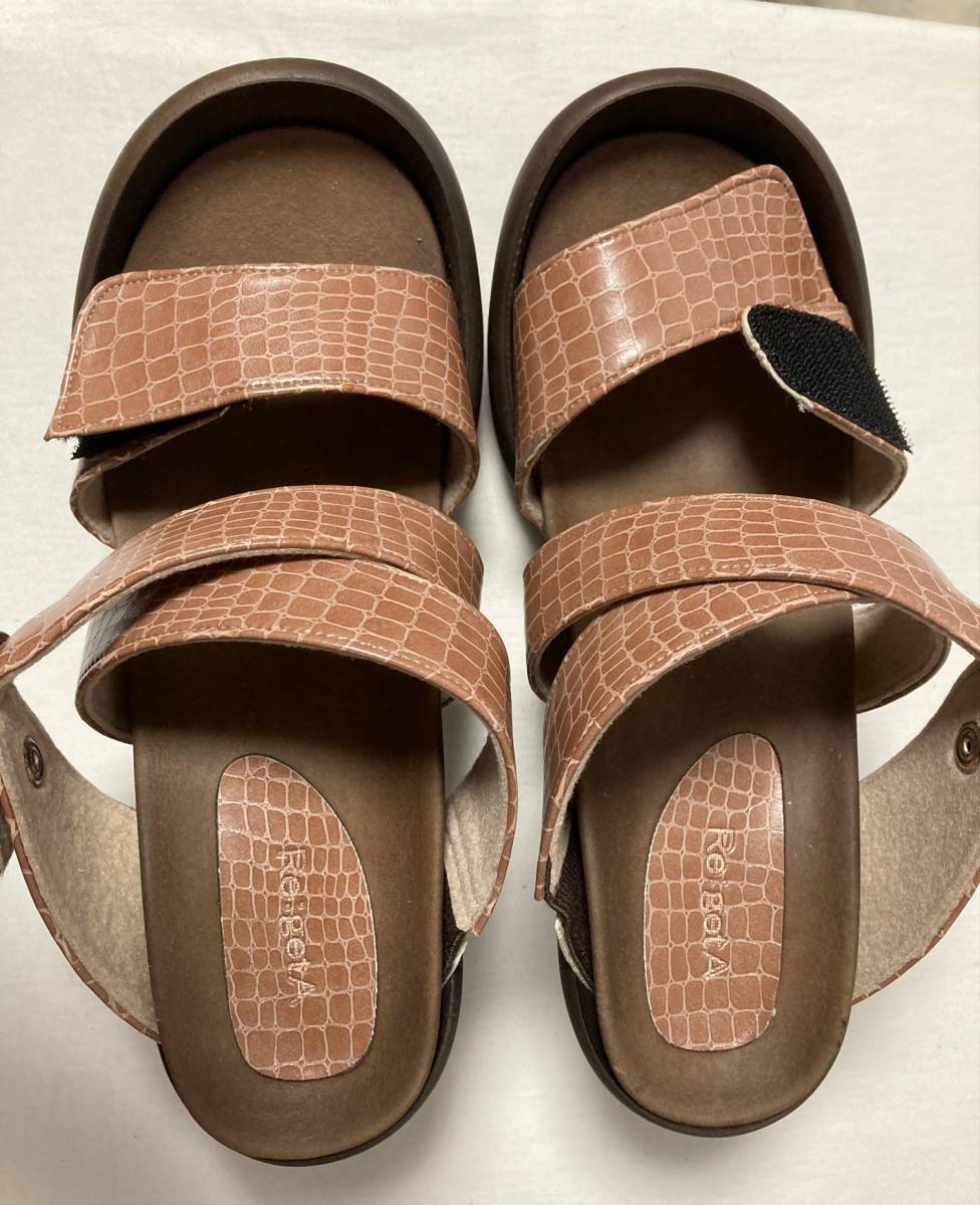  unused Re:getA(ligeta) lady's sandals touch fasteners Cross belt size M Made in JAPAN 1404