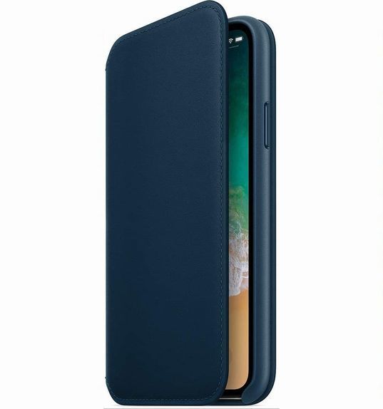 Apple genuine products *MQRW2FE/A iPhone X LEATHER FOLIO Case Cosmos Blue leather folio case Cosmos blue Apple [ parallel imported goods ]