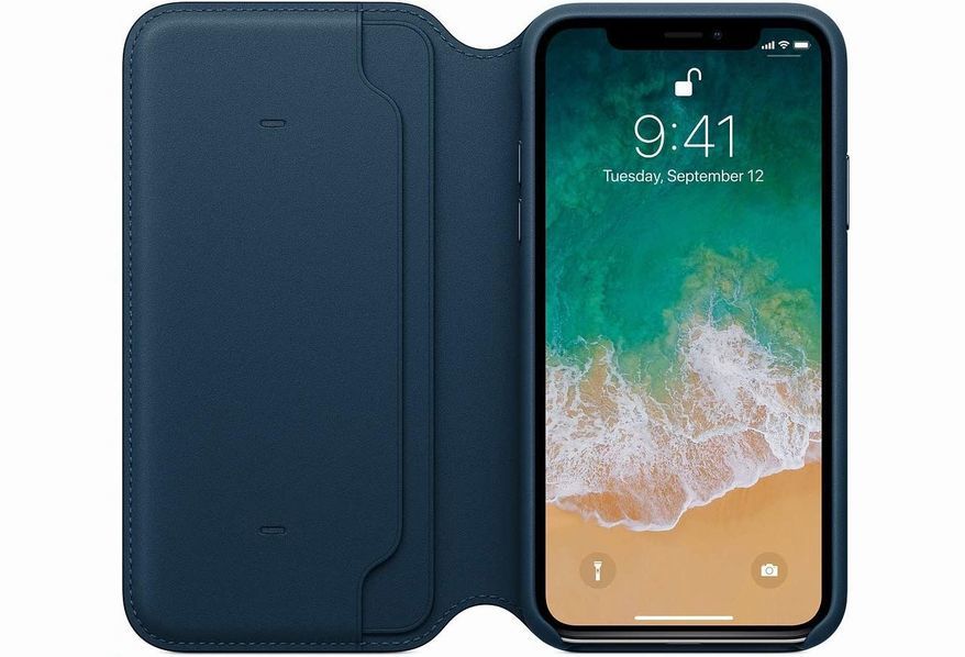 Apple genuine products *MQRW2FE/A iPhone X LEATHER FOLIO Case Cosmos Blue leather folio case Cosmos blue Apple [ parallel imported goods ]