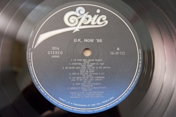 X9-121＜LP/美盤＞「U.K.NOW'86」ワム!/デッド・オア・アライヴ/クラッシュ/シャーデー/ストラングラーズ_画像4