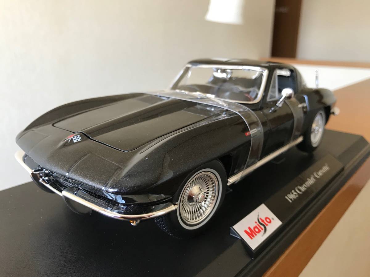 ラスト 希少 レア Maisto マイスト 1:18 6+ 1965 Chevrolet Corvette グレーブラック_画像4