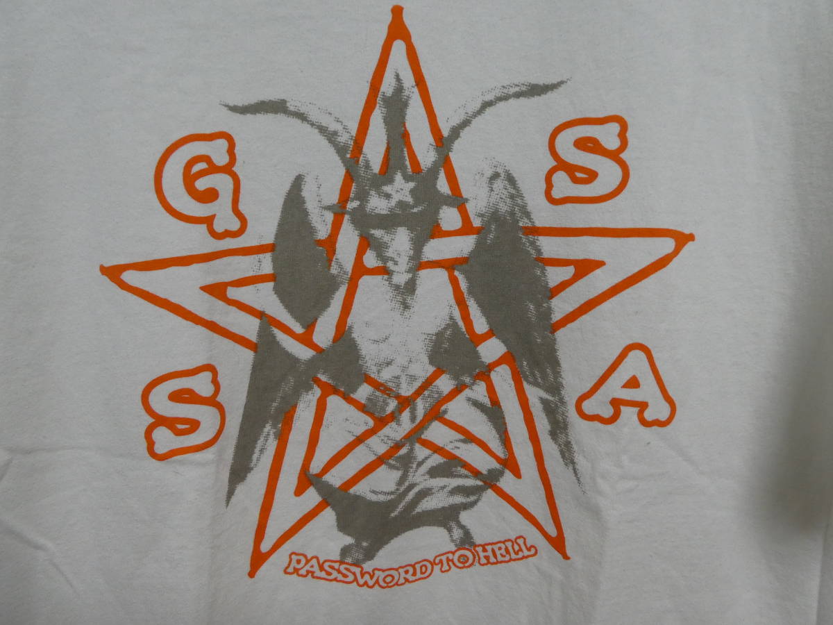 希少 サタンアルバイト　SATAN ARBEIT Tシャツ　ホワイト　五芒星　L　GSSA　90s ストリート_画像2