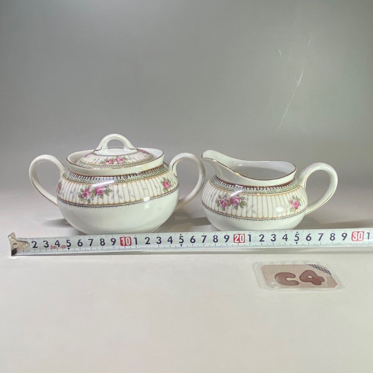 オールドノリタケ シュガーポット ミルクポット ノリタケ ミルクピッチャー Noritake Mマーク オルモンド バセットの画像10