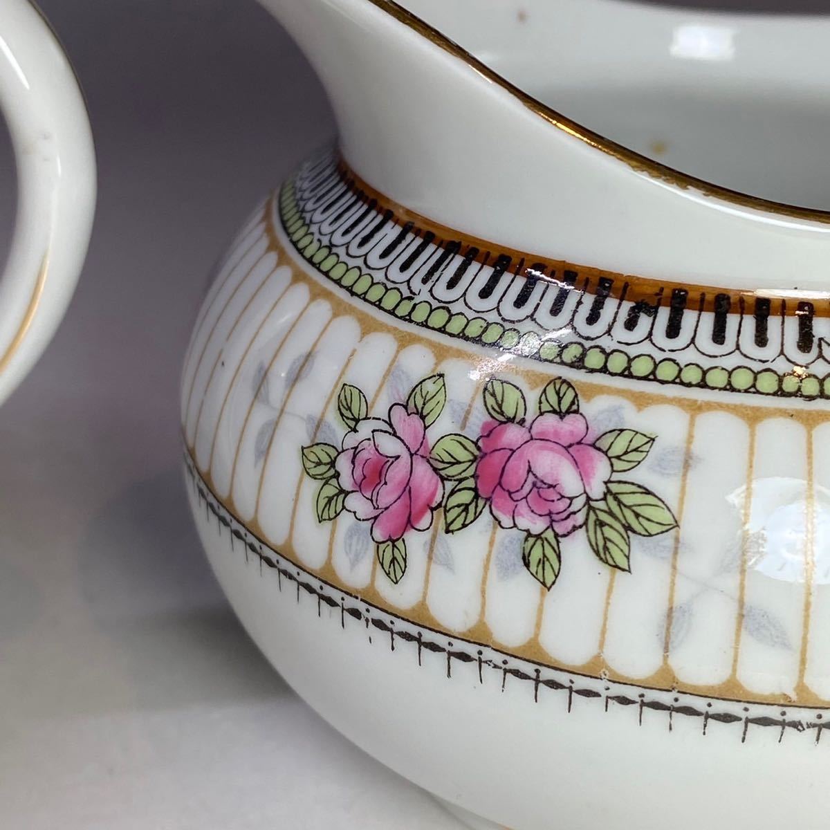 オールドノリタケ シュガーポット ミルクポット ノリタケ ミルクピッチャー Noritake Mマーク オルモンド バセットの画像9