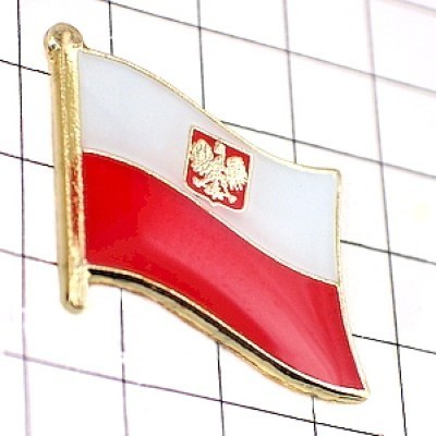 ピンバッジ◆ポーランド 国旗デラックス薄型キャッチ付き 白と赤と 鷲 の紋章 ピンズ POLAND FLAG POLSKA FLAGA ピンバッチ タイタック_画像2