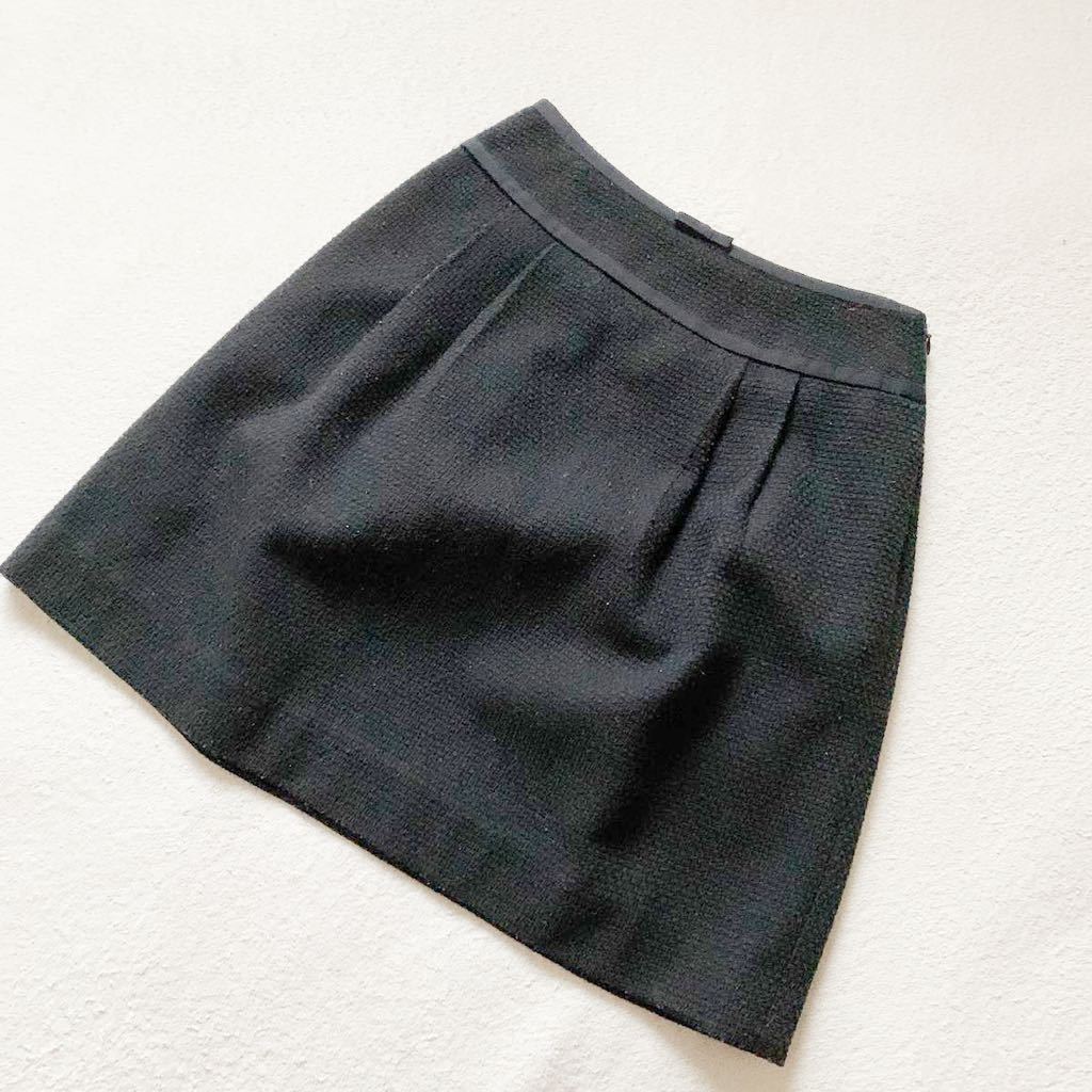 プーラフリーム 黒 リボン付きスカート Mサイズ シンプル 裏地付き VIS pour la frime フォーマル オフィスカジュアル_画像1