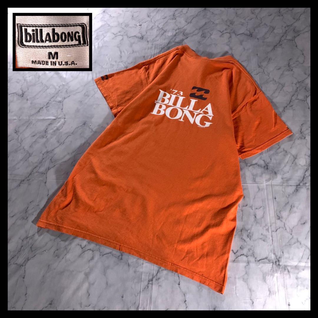 90s USA製 古着 BILLABONG Tシャツ オレンジ オールドサーフ