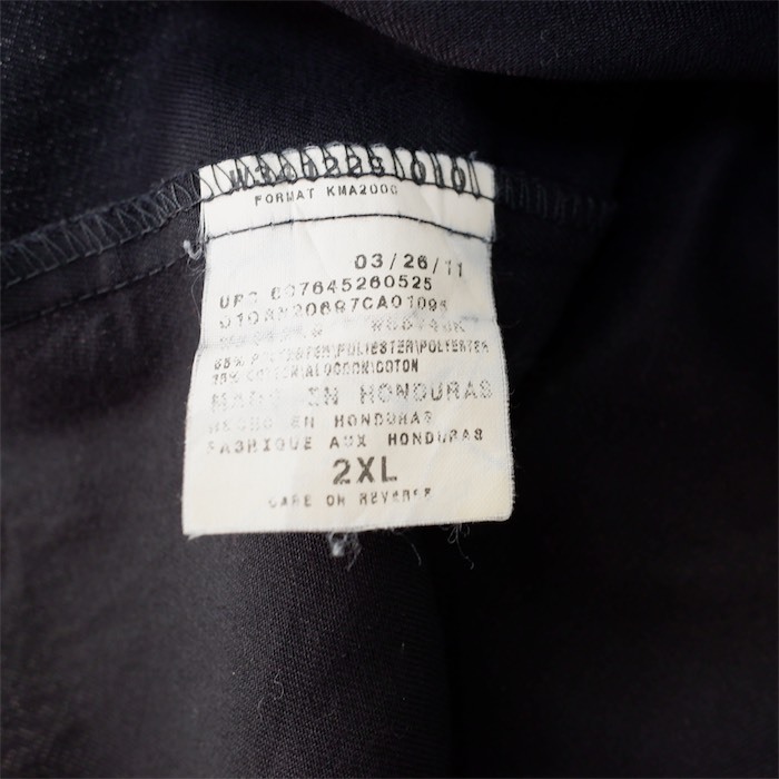 Dickies ディッキーズ 半袖ワークシャツ メンズUS-2XLサイズ ブラック 黒 ボックス裾 カジュアル XXL 古着sh-4034n_画像5