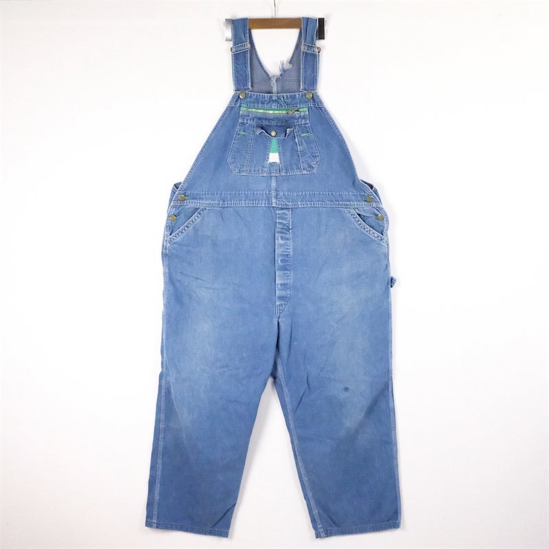 古着 大きいサイズ LIBERTY OVERALLS デニムオーバーオール メンズW47/L25相当 実寸ウエスト121cm 股下64cm 青 デニムブルー系 pn-1075