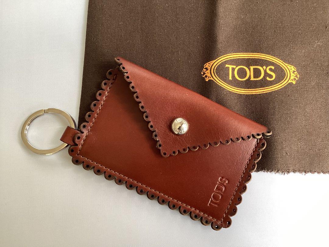 未使用 TOD’S◆トッズ 本革カードケース キーリング付き レザー イタリア製 正規品 茶系レザー ブラウン 焦茶 Italy 名刺入れ クレカ入れ