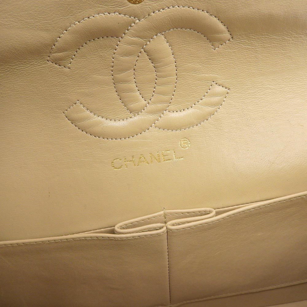 【中古】CHANEL シャネル マトラッセ Wチェーン ショルダーバッグ ハンドバッグ ベージュ レザー 1番台 レディース【質屋】_画像7