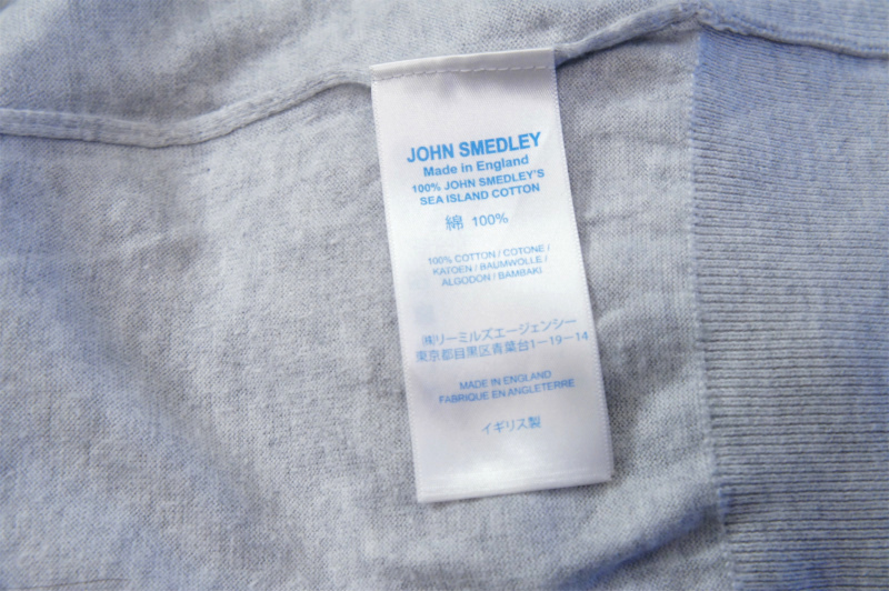 美品3万◆JOHN SMEDLEY ジョンスメドレー レディース 半袖 コットンニット カットソー Tシャツ M 灰◆ 伝統を引き継ぐ上質なサマーニット♪