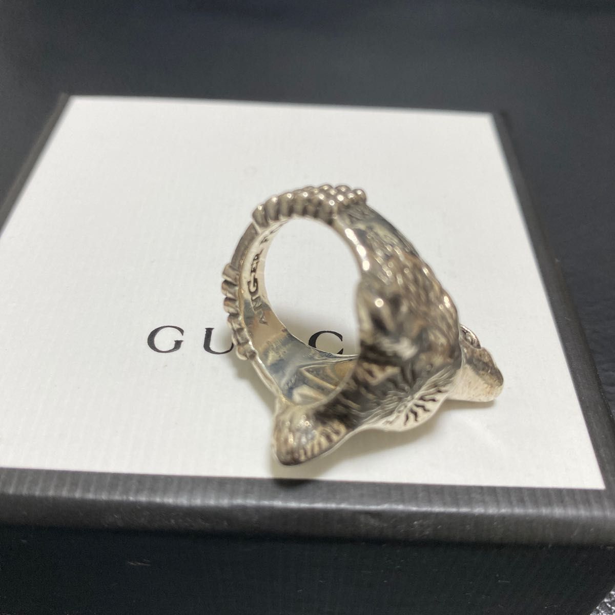 GUCCI グッチ　アンガーフォレスト　ウルフ　オオカミ　リング　15号　指輪 シルバーリング　STERLING 狼 LOVED 