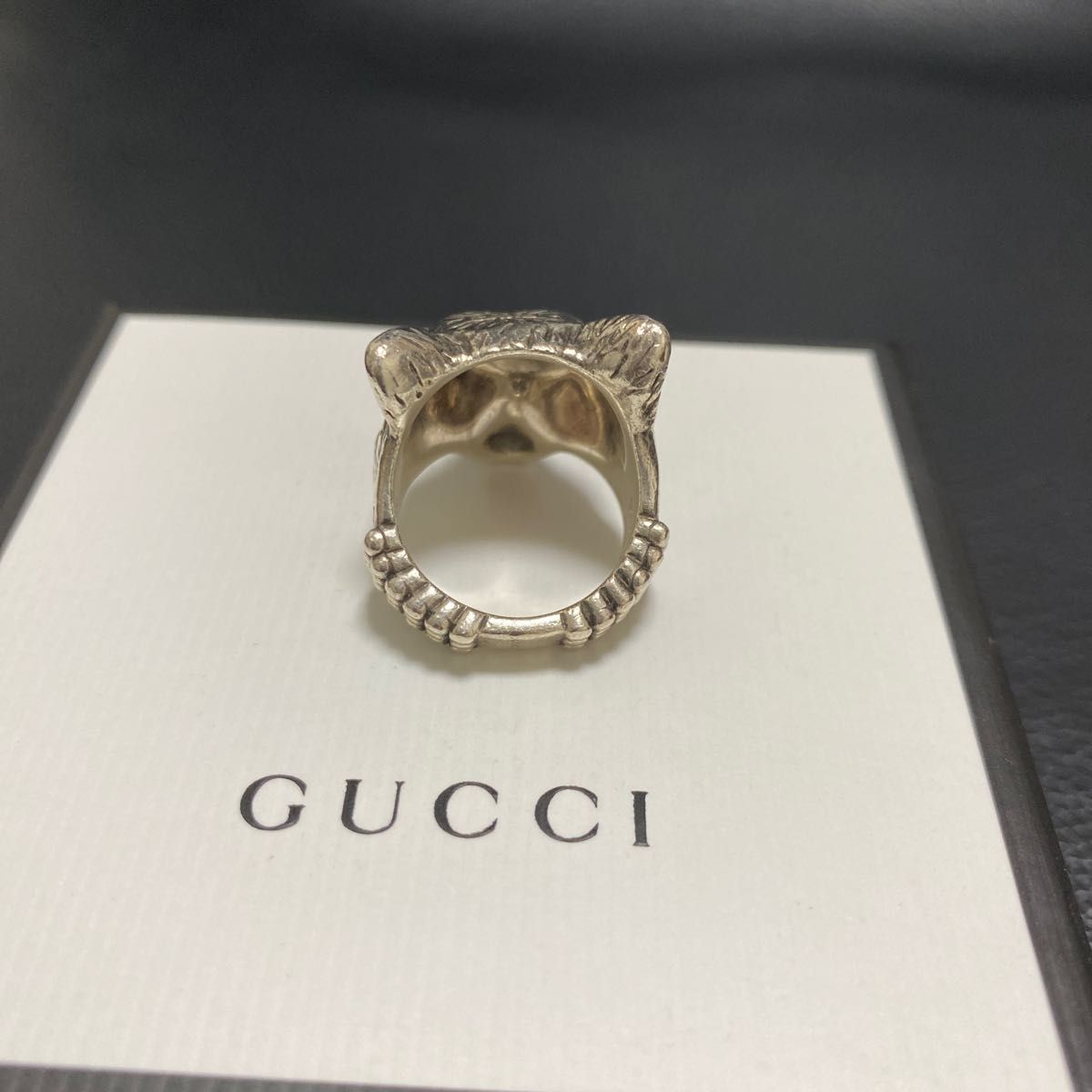 GUCCI グッチ　アンガーフォレスト　ウルフ　オオカミ　リング　15号　指輪 シルバーリング　STERLING 狼 LOVED 