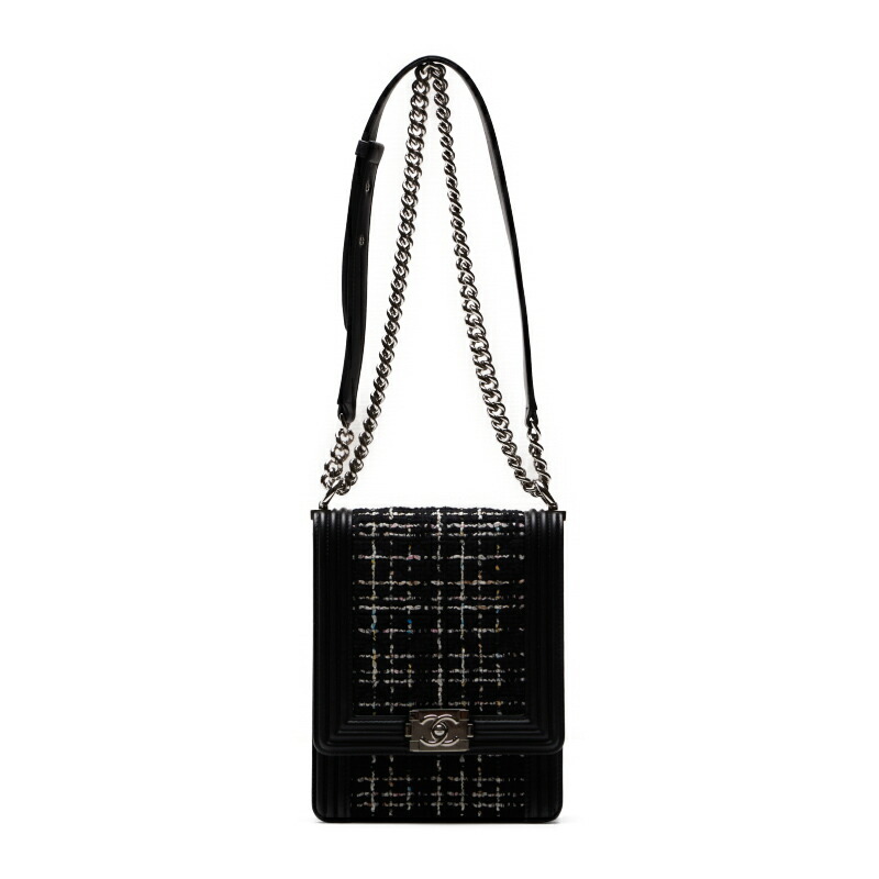 愛用 チェーンショルダー ボーイシャネル シャネル CHANEL ツイード