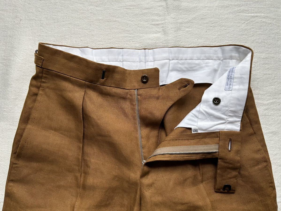 ANDERSON & SHEPPARD HABERDASHERY リネンスラックス Godard ltd ANDERSON & SHEPPARD HABERDASHERY リネンスラックス Godard ltd