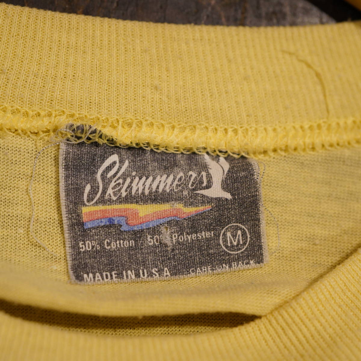1980's STP ヴィンテージTシャツ Mサイズ イエロー 黄色 アメカジ ビンテージ 古着 メンズ バイカー アメリカン_画像7