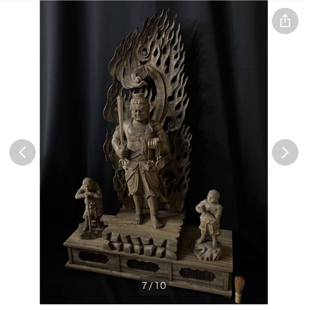 仏教工芸品 総柘植材 精密彫刻 極上品 木彫仏教 仏師で仕上げ品 不動