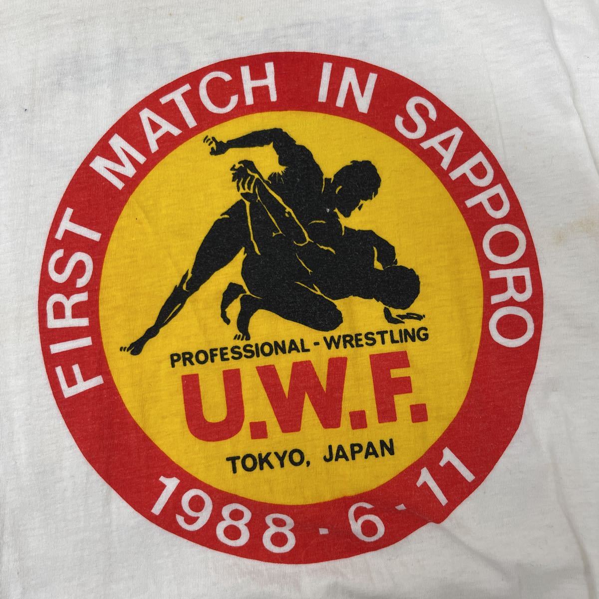  T-shirt UWF flag .. memory T-shirt Professional Wrestling combative sports front rice field day Akira takada .. Sapporo convention rare hard-to-find 