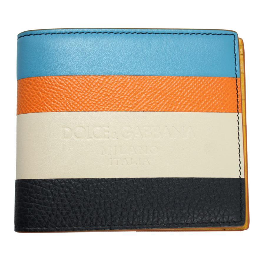 春早割 ストライプ 二つ折り札入れ DOLCE&GABBANA メンズ 財布