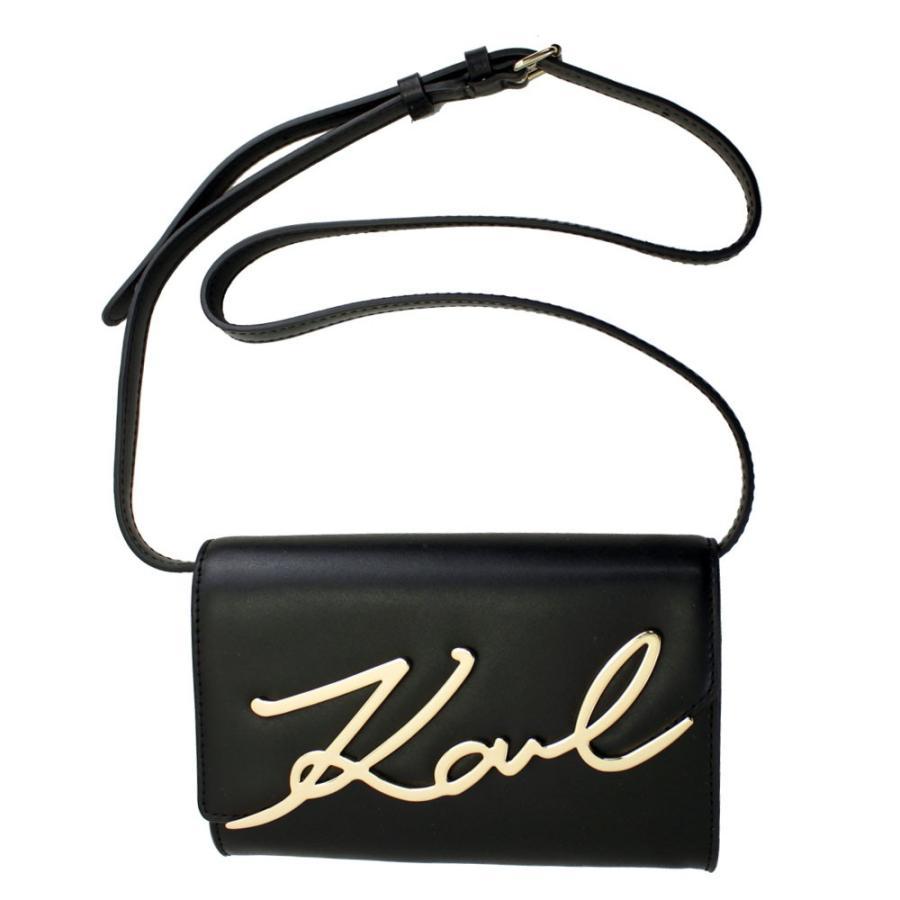 カールラガーフェルド KARL LAGERFELD ショルダーバッグ ベルトバッグ クラッチバッグ K/Signature ブラック レザー 201W3102_画像1