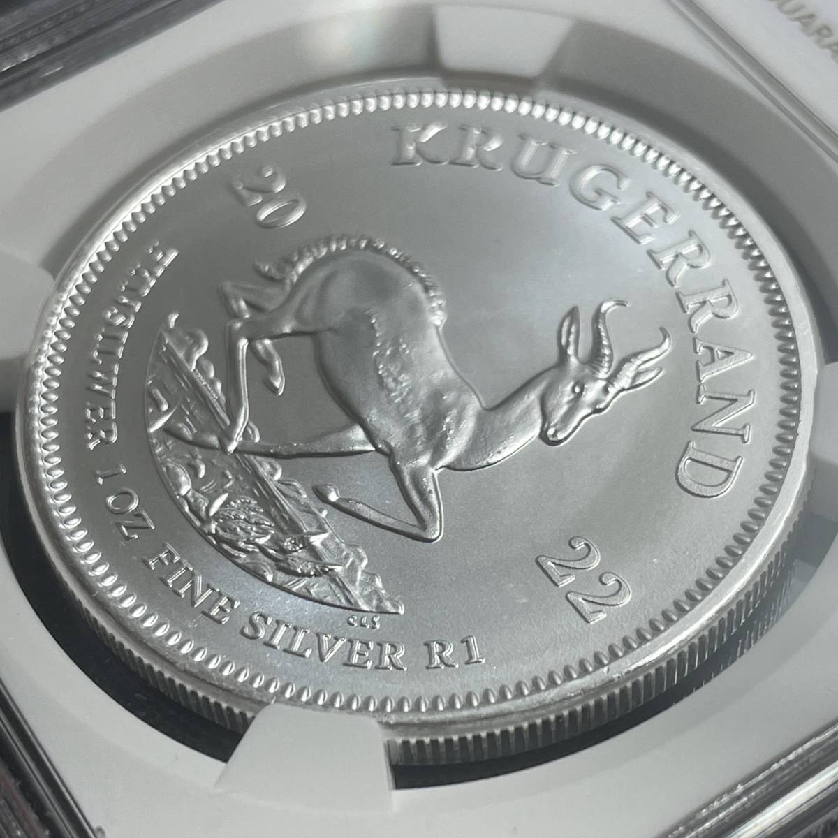 【1円出品】2022 南アフリカ 1オンス 銀貨 クルーガーランド NGC BU 地金型 アンティークコイン モダン_画像6