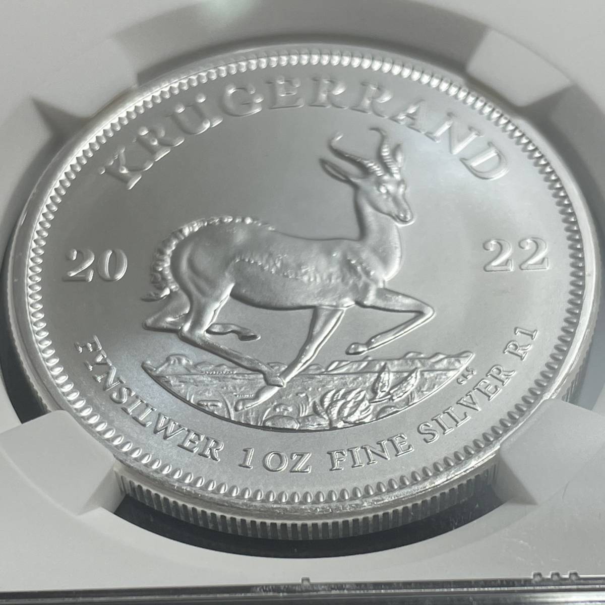 【1円出品】2022 南アフリカ 1オンス 銀貨 クルーガーランド NGC BU 地金型 アンティークコイン モダン_画像9