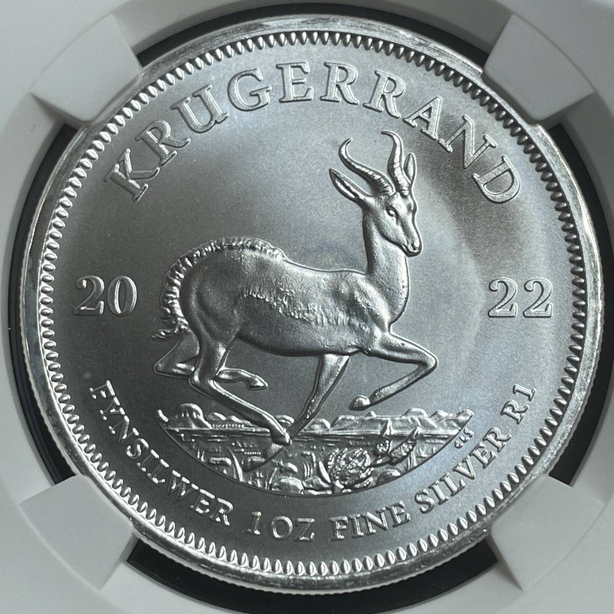 【1円出品】2022 南アフリカ 1オンス 銀貨 クルーガーランド NGC BU 地金型 アンティークコイン モダン_画像1