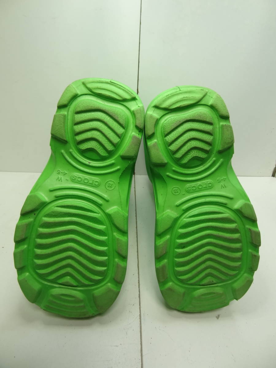 全国送料無料 クロックス crocs 子供靴 キッズ 男＆女の子 緑色 長靴 レインシューズブーツ 20-21cm(W4-5)_画像9