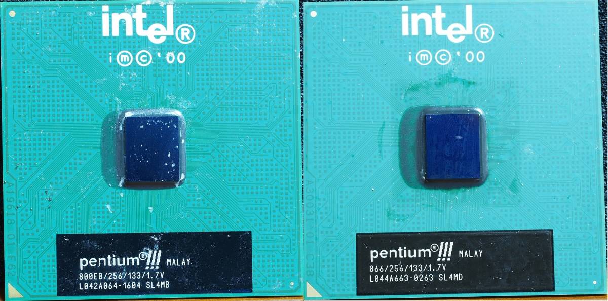 CPU Intel Pentium III(3) 2個 800EB(SL4MB) 866(SL4MD) Intel純正CPU