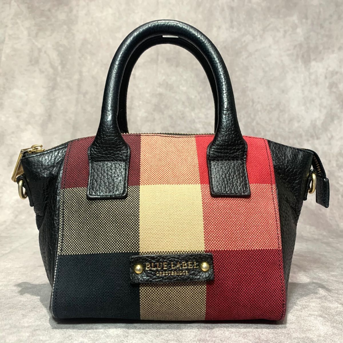 未使用級 ブルーレーベル クレストブリッジ ミニ バッグ 2way チェック