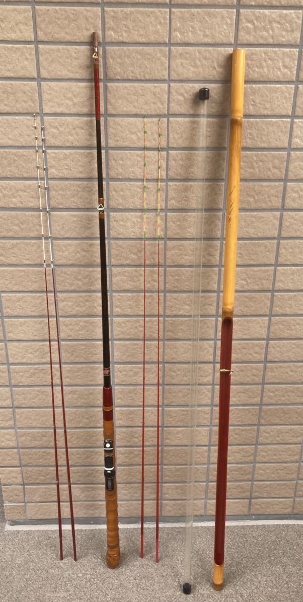 サクラ 江戸川 6尺 布袋竹 筏竿 美品 穂先4本セット 竹ケース サクラ 江戸川 6尺 布袋竹 筏竿 美品 穂先4本セット 竹ケース