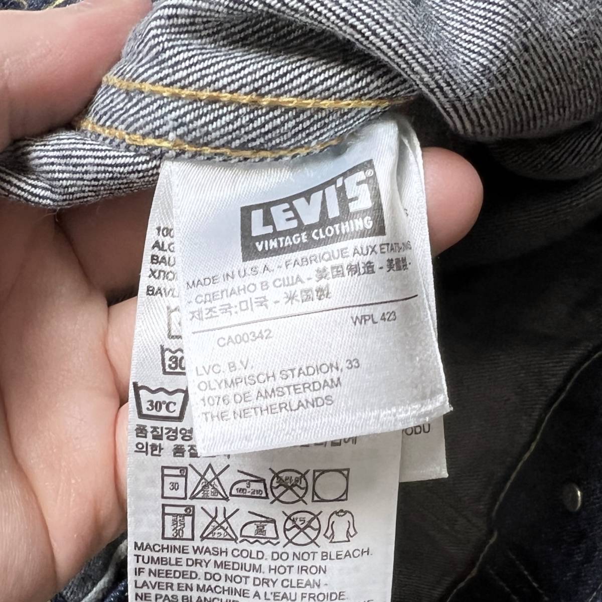 米国製 1953年モデル LEVI'S 507XX 70507-0053 M 38 セカンド デニム