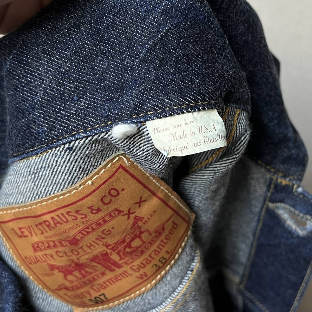 米国製 1953年モデル LEVI'S 507XX 70507-0053 M 38 セカンド デニム