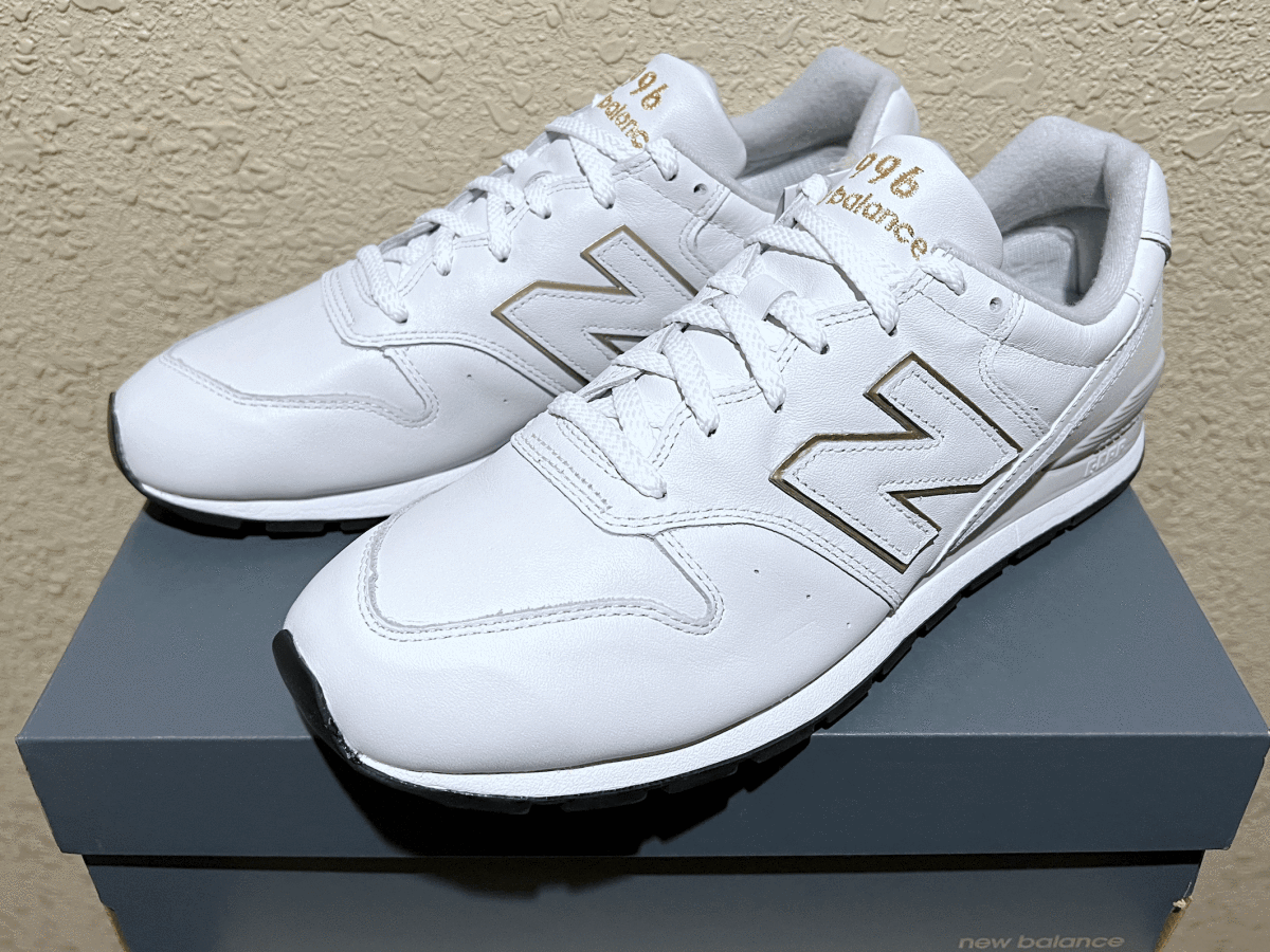 “HERITAGE LEATHER PACK” オールレザー New Balance CM996HA2 WHITE×GOLD US9.5 M996限定モデル 天然皮革 白/金 ゴールド NB スニーカー