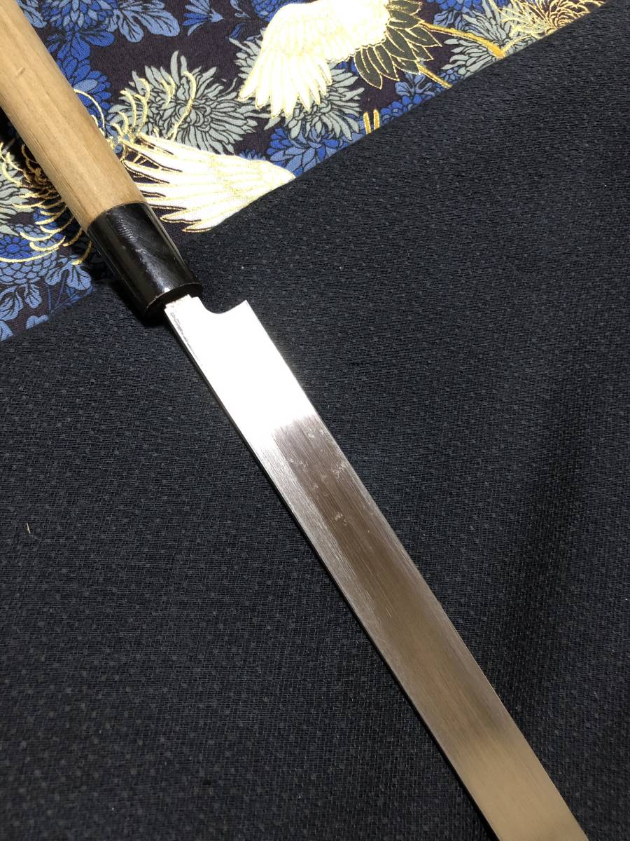 未使用品】 【中古美品・研ぎ済み】【白鋼・本水牛口】源隆房 特製 蛸